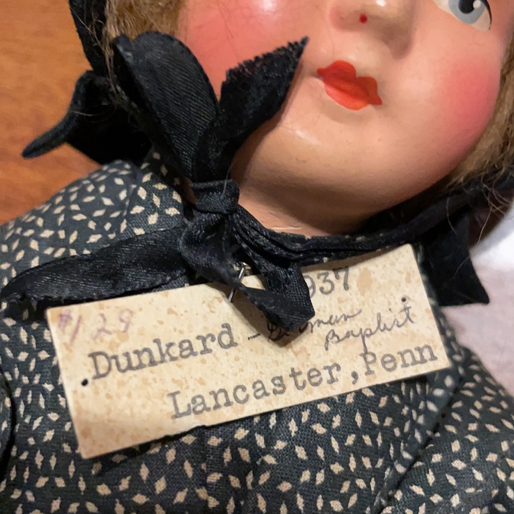 Dunkard antique German Amish dolls papier-mâché - Picture 6 of 9